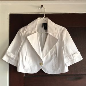 Bisou Bisou White Cropped Jacket